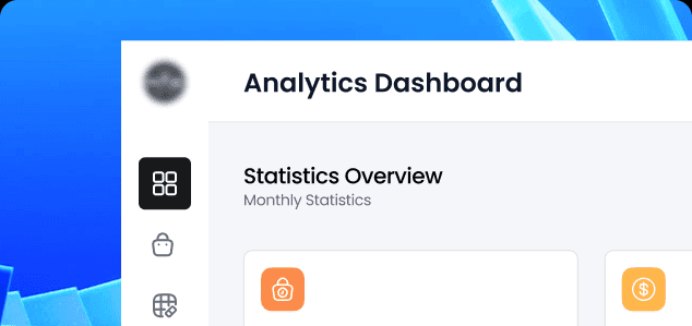 Analytics dashboard from a bespoke e-commerce system